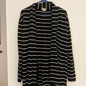 Black & White Striped Soft Modal Cardigan